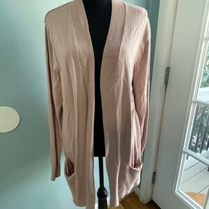 Chelsea & Theodore Blush Open Front Cardigan